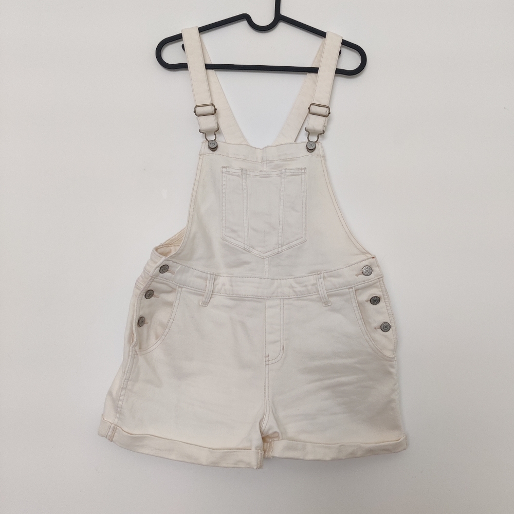 Cream overall shorts